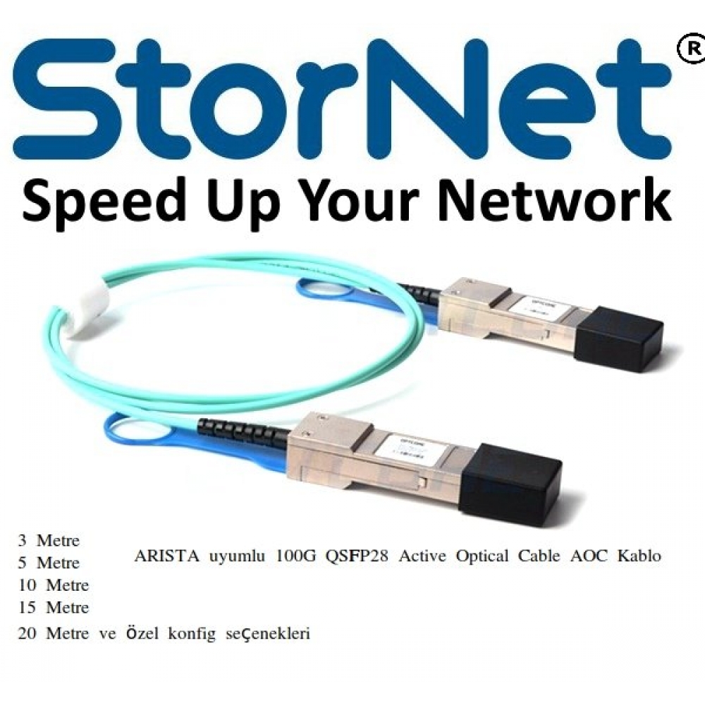ARISTA uyumlu 100G QSFP28 Active Optical Cable AOC Kablo 