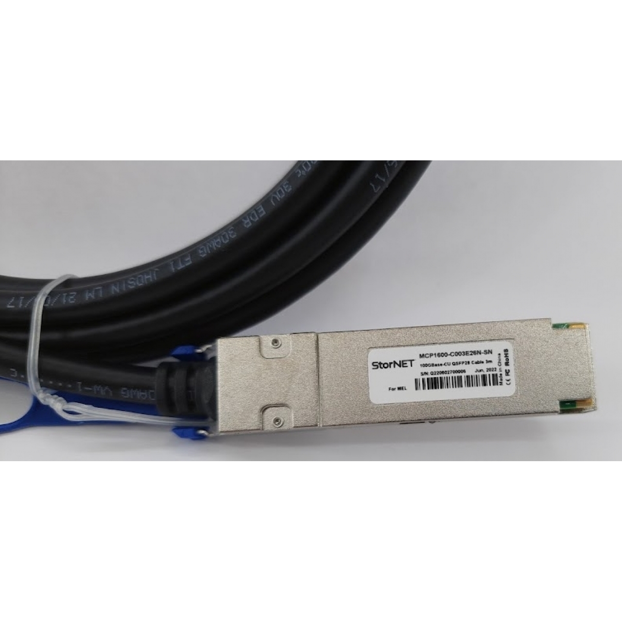 100G QSFP28 to QSFP28 DAC Kablo 3 Metre MCP1600-C003E26N Mellanox uyumlu 
