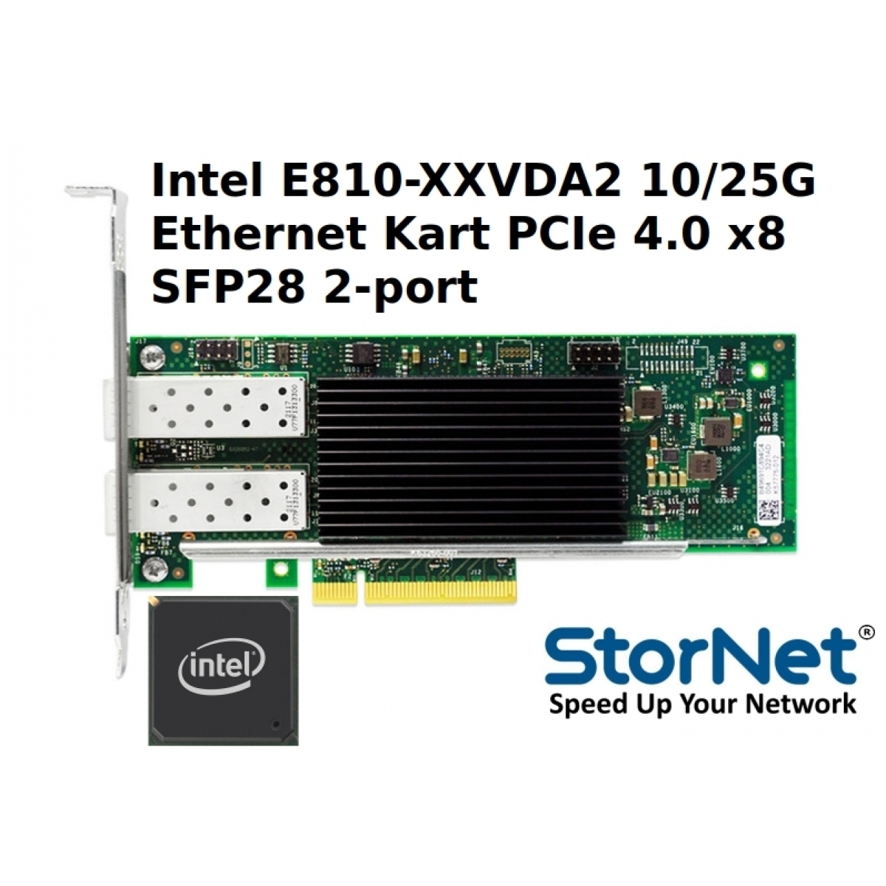 Ethernet Kartı Intel E810-XXVDA2 10/25G PCIe 4.0 x8 SFP28 2-port
