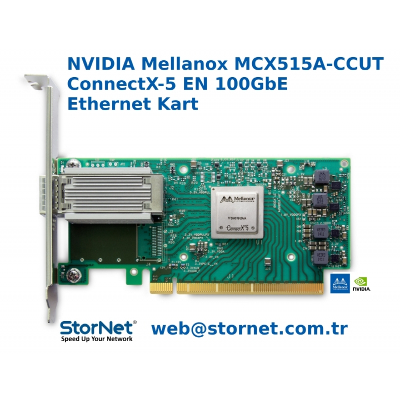 Ethernet Kartı NVIDIA Mellanox MCX515A-CCUT ConnectX-5 EN 100GbE