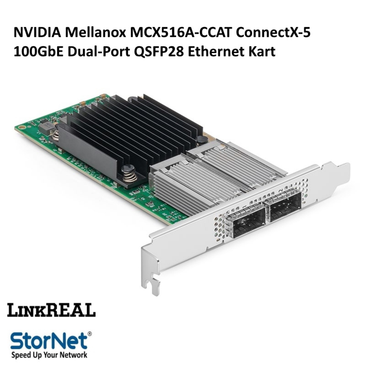 Ethernet Kartı NVIDIA Mellanox MCX516A-CCAT ConnectX-5 EN 100GbE Dual-Port QSFP28