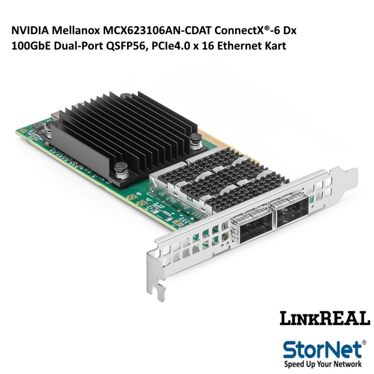 Ethernet Kartı NVIDIA Mellanox MCX623106AN-CDAT ConnectX®-6 Dx 100GbE Dual-Port QSFP56, PCIe4.0 x 16