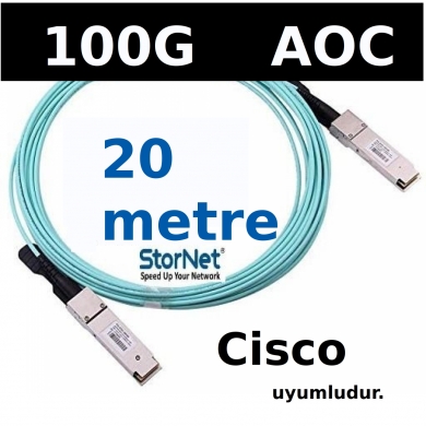 QSFP-100G-AOC3M Cisco 20 metre uyumlu 100G QSFP28 AOC Kablo