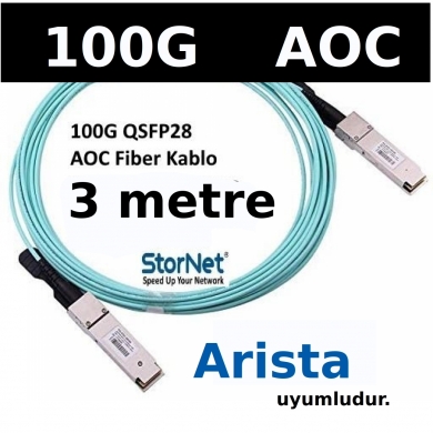 Arista AOC-Q-Q-100G-3M uyumlu 3 metre 100G QSFP Active Optical Cable