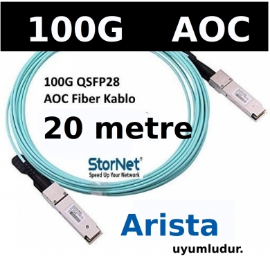 Arista AOC-Q-Q-100G-20M uyumlu 20 metre 100G QSFP Active Optical Cable