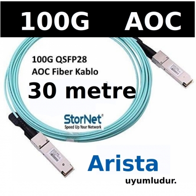 Arista AOC-Q-Q-100G-30M uyumlu 30 metre 100G QSFP Active Optical Cable