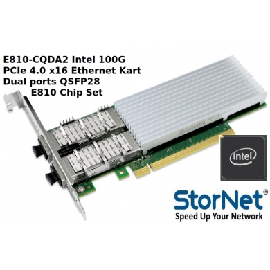 Intel E810-CQDA2 100G QSFP28 PCI Express 4.0 x16 Dual port Ethernet Kart