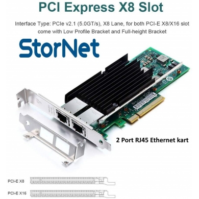 2 Port 10 Gigabit RJ45 Ethernet Kart  intel X540 StorNET