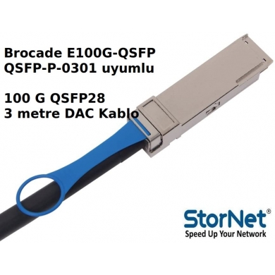 DAC Kablo Brocade E100G-QSFP-QSFP-P-0301 uyumlu QSFP28 / 3 metre