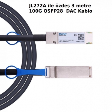 DAC Kablo HPE Aruba JL272A X240 uyumu 100G QSFP28 3 Metre